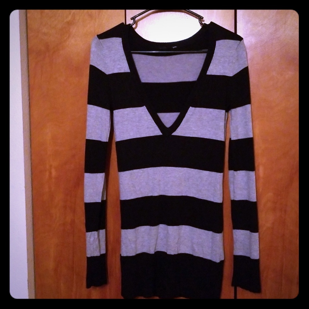 Striped V-neck Sweater